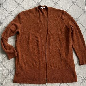 Madewell Cozy Walker Cardigan in Rust Wool Alpaca Blend